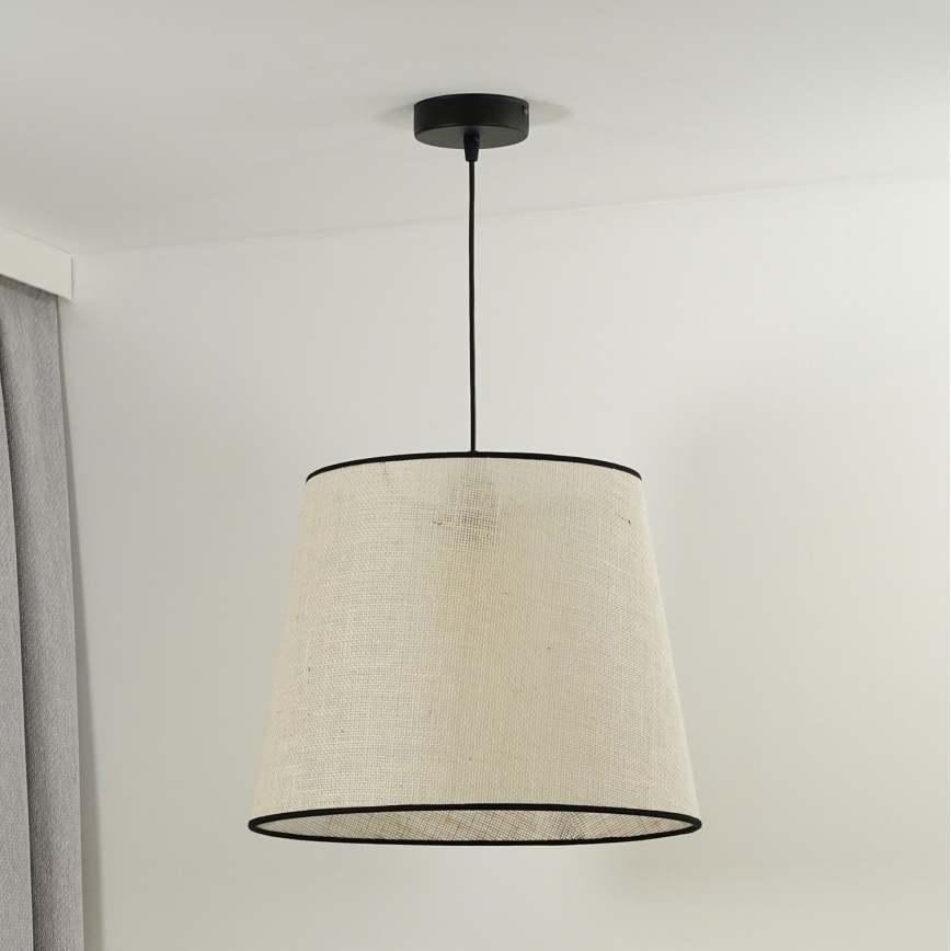 Duolla - Candeeiro suspenso YUTE 1xE27/15W/230V diâmetro 38 cm cinzento/preto