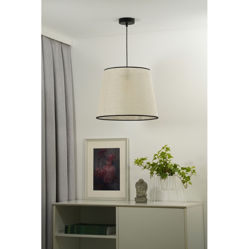Duolla - Candeeiro suspenso YUTE 1xE27/15W/230V diâmetro 38 cm cinzento/preto