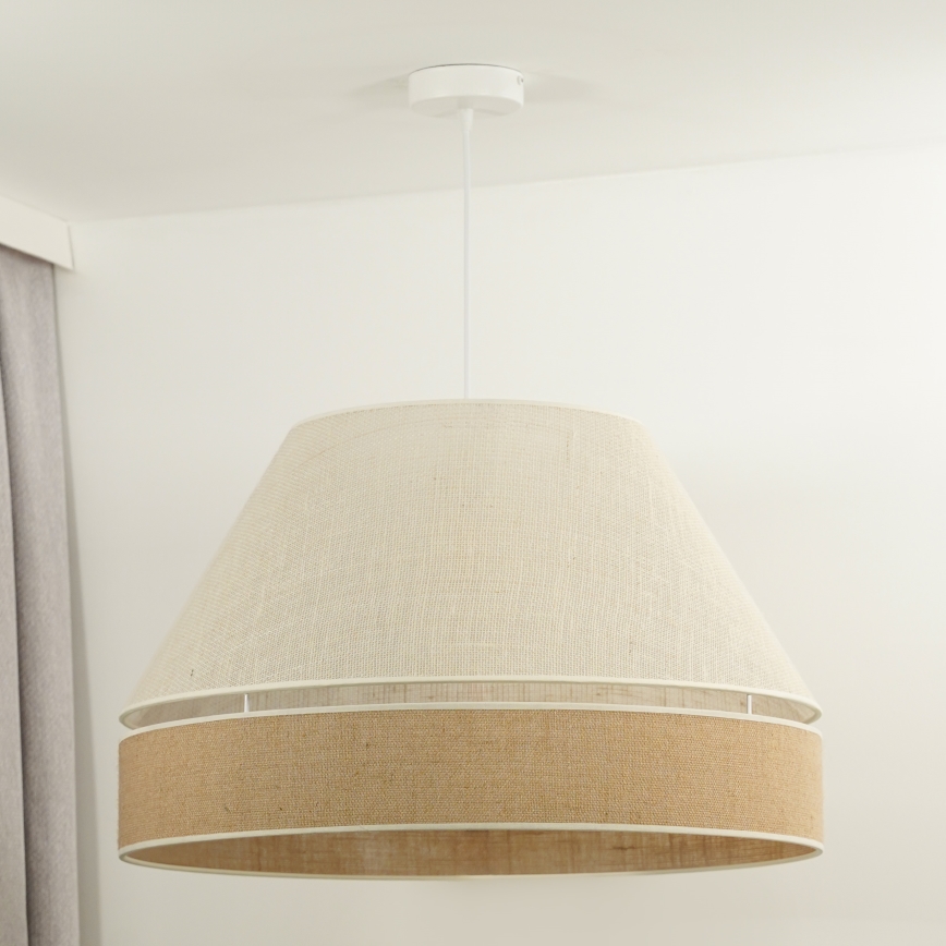 Duolla - Candeeiro suspenso YUTE AVIGNON 1xE27/15W/230V diâmetro 60 cm cinzento/castanho