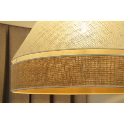 Duolla - Candeeiro suspenso YUTE AVIGNON 1xE27/15W/230V diâmetro 60 cm cinzento/castanho