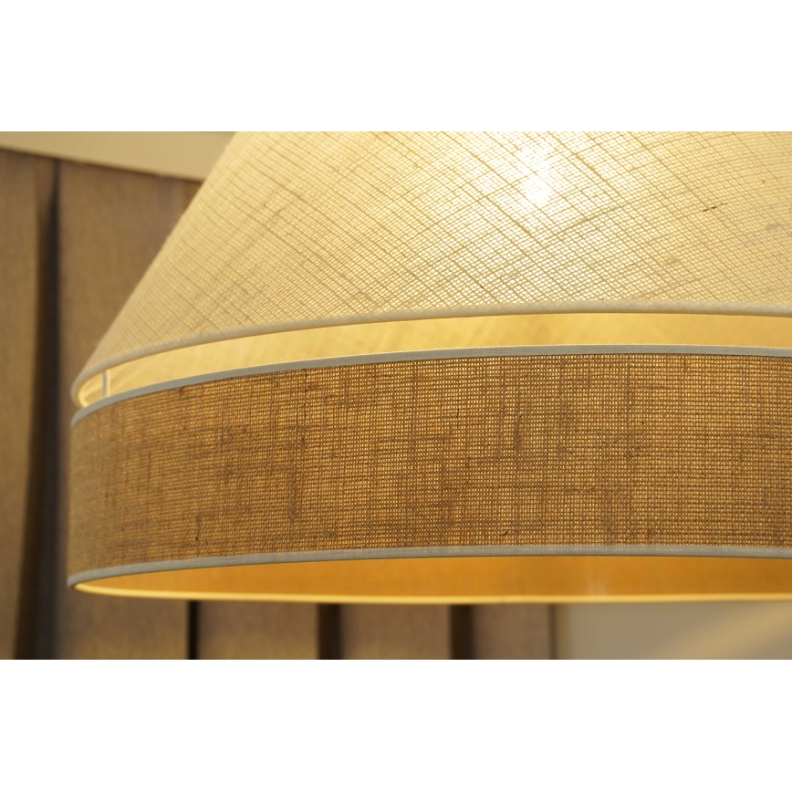 Duolla - Candeeiro suspenso YUTE AVIGNON 1xE27/15W/230V diâmetro 60 cm cinzento/castanho