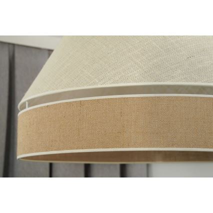 Duolla - Candeeiro suspenso YUTE AVIGNON 1xE27/15W/230V diâmetro 60 cm cinzento/castanho