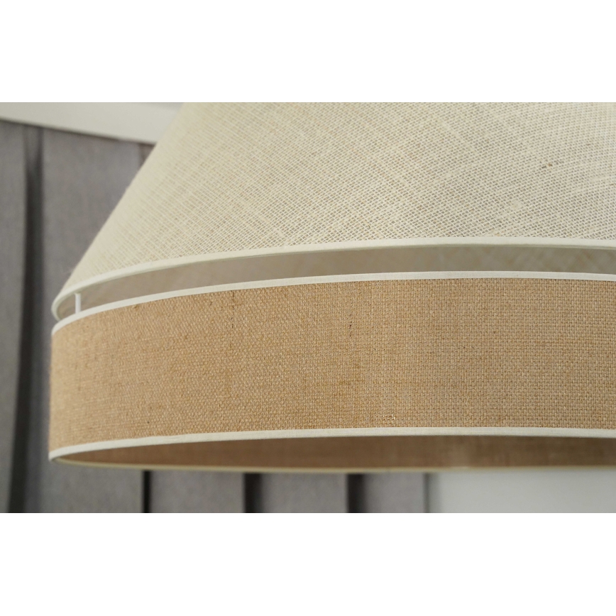 Duolla - Candeeiro suspenso YUTE AVIGNON 1xE27/15W/230V diâmetro 60 cm cinzento/castanho