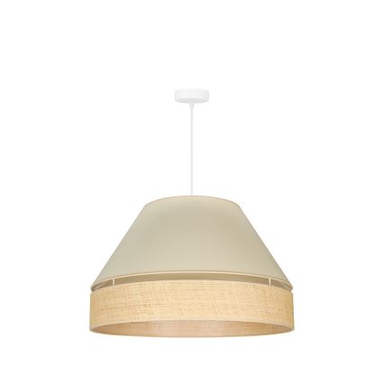 Duolla - Candeeiro suspenso YUTE AVIGNON 1xE27/15W/230V diâmetro 60 cm creme/bege