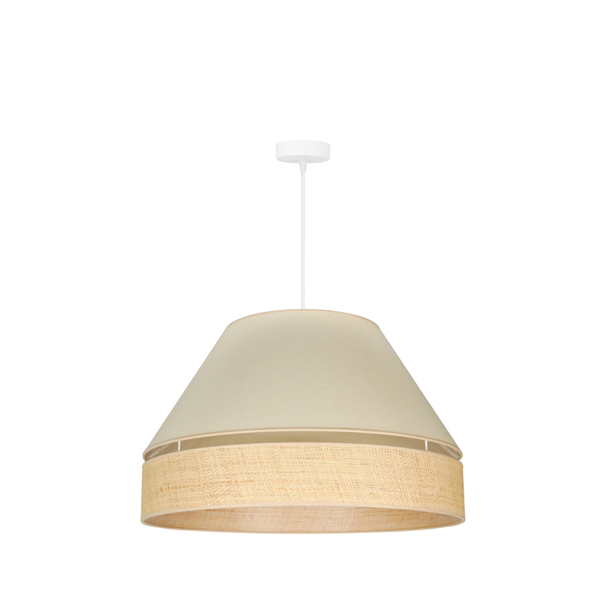 Duolla - Candeeiro suspenso YUTE AVIGNON 1xE27/15W/230V diâmetro 60 cm creme/bege