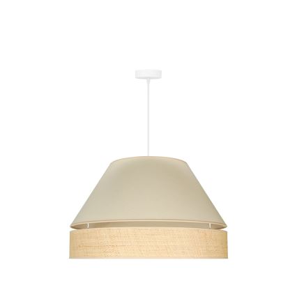 Duolla - Candeeiro suspenso YUTE AVIGNON 1xE27/15W/230V diâmetro 60 cm creme/bege
