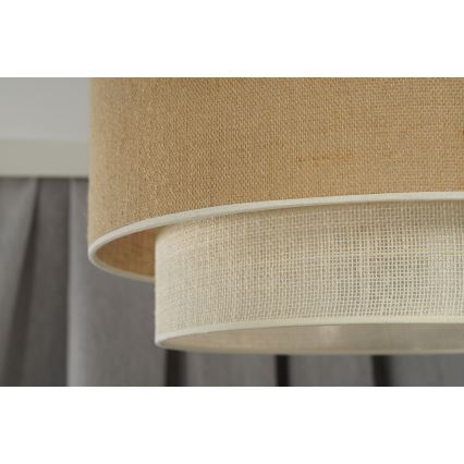 Duolla - Candeeiro suspenso YUTE BOHO 1xE27/15W/230V diâmetro 45 cm castanho/creme