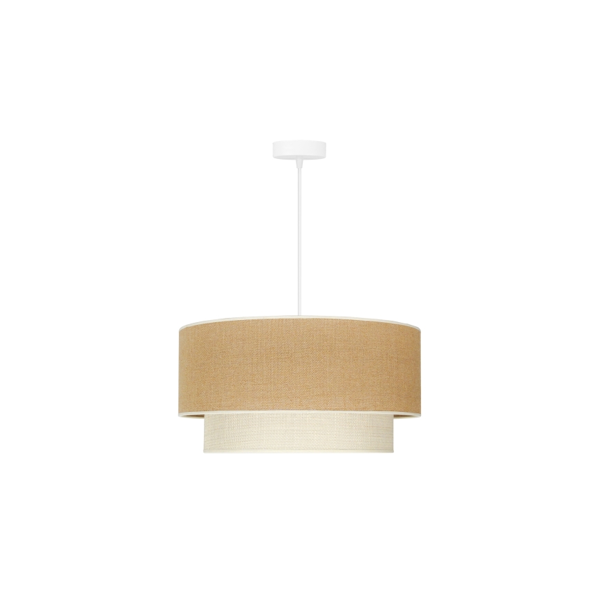 Duolla - Candeeiro suspenso YUTE BOHO 1xE27/15W/230V diâmetro 45 cm castanho/creme
