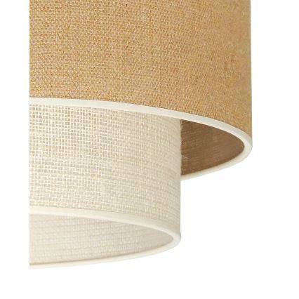 Duolla - Candeeiro suspenso YUTE BOHO 1xE27/15W/230V diâmetro 45 cm castanho/creme