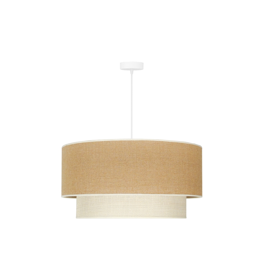 Duolla - Candeeiro suspenso YUTE BOHO 3xE27/15W/230V diâmetro 60 cm castanho/creme