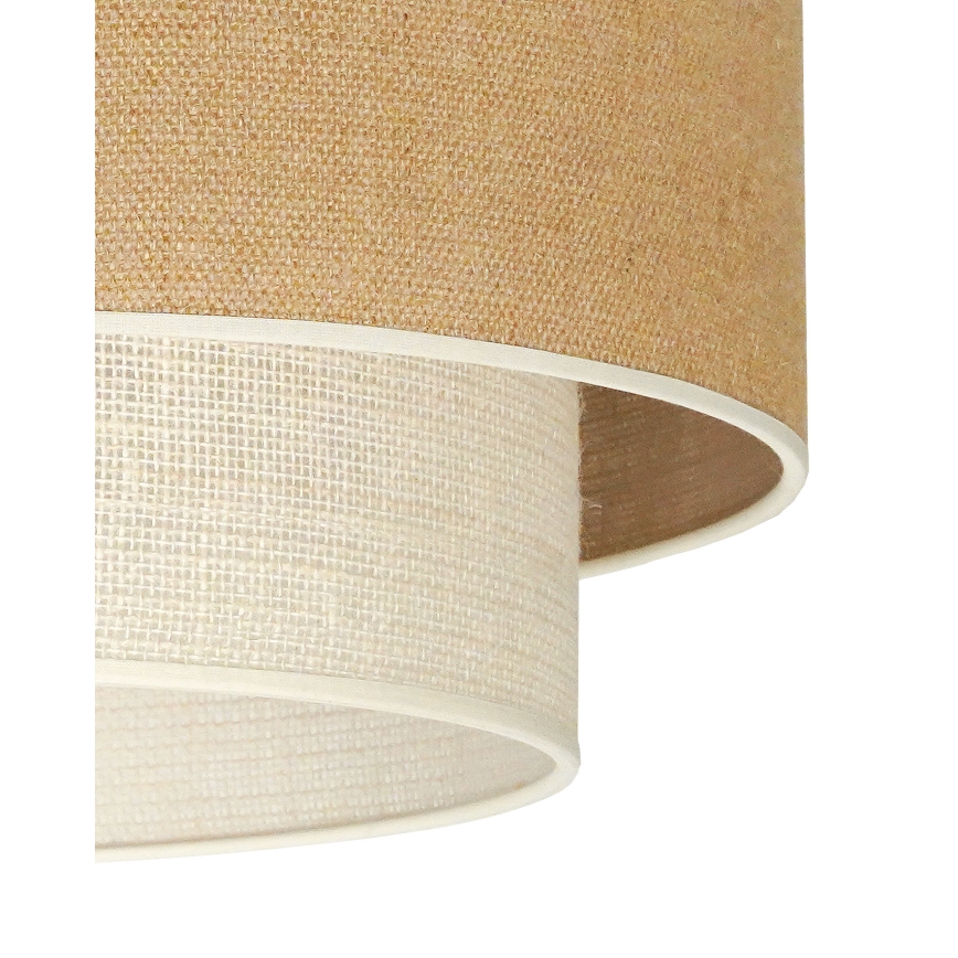 Duolla - Candeeiro suspenso YUTE BOHO 3xE27/15W/230V diâmetro 60 cm castanho/creme