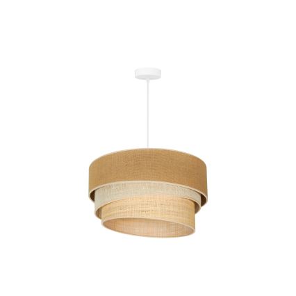 Duolla - Candeeiro suspenso YUTE TRIO 1xE27/15W/230V diâmetro 45 cm castanho/cinzento/bege