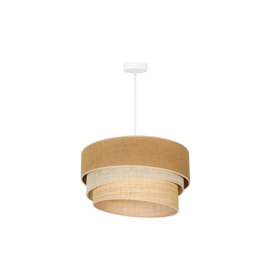 Duolla - Candeeiro suspenso YUTE TRIO 1xE27/15W/230V diâmetro 45 cm castanho/cinzento/bege