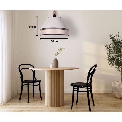Duolla - Candelabro suspenso AVIGNON 1xE27/15W/230V diâmetro 50 cm bege