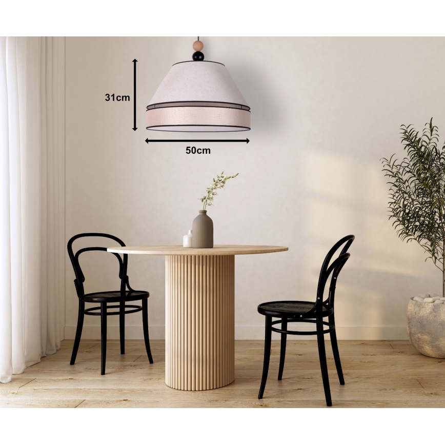 Duolla - Candelabro suspenso AVIGNON 1xE27/15W/230V diâmetro 50 cm bege