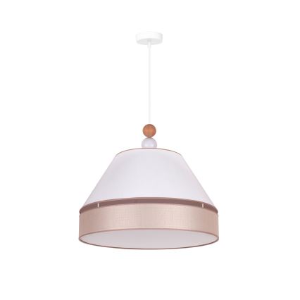 Duolla - Candelabro suspenso AVIGNON 1xE27/15W/230V diâmetro 50 cm branco/bege