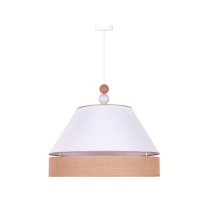 Duolla - Candelabro suspenso AVIGNON 1xE27/15W/230V diâmetro 60 cm branco/castanho