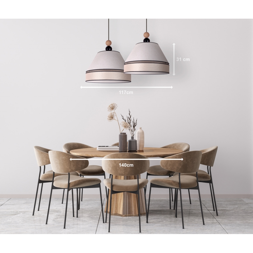 Duolla - Candelabro suspenso AVIGNON 2xE27/15W/230V bege