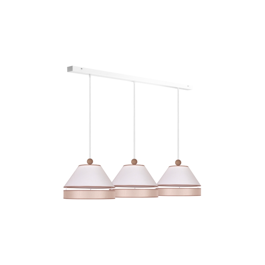 Duolla - Candelabro suspenso AVIGNON 3xE27/15W/230V branco/bege