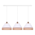 Duolla - Candelabro suspenso AVIGNON 3xE27/15W/230V branco/castanho
