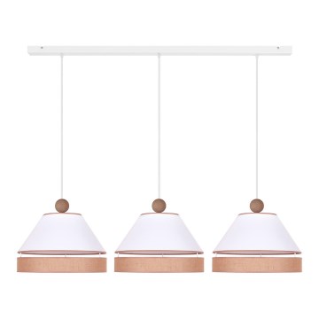 Duolla - Candelabro suspenso AVIGNON 3xE27/15W/230V branco/castanho