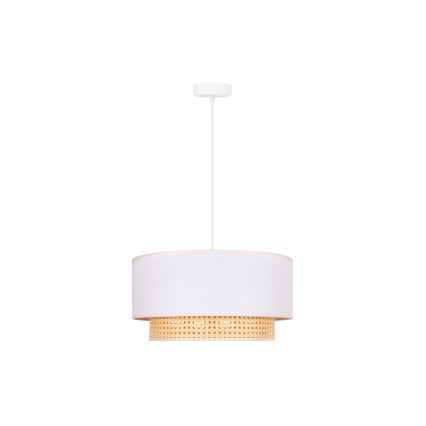 Duolla - Candelabro suspenso BOHO 1xE27/15W/230V d. 45 cm creme/vime