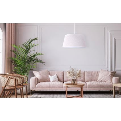 Duolla - Candelabro suspenso BOUCLE 1xE27/15W/230V diâmetro 50 cm branco