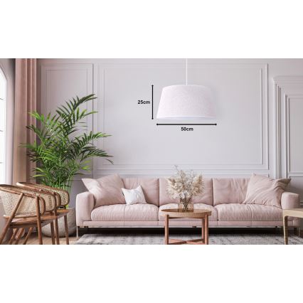 Duolla - Candelabro suspenso BOUCLE 1xE27/15W/230V diâmetro 50 cm branco