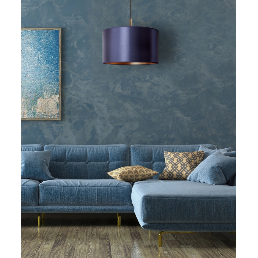 Duolla - Candelabro suspenso CANNES 1xE27/15W/230V diâmetro 45 cm azul/cobre