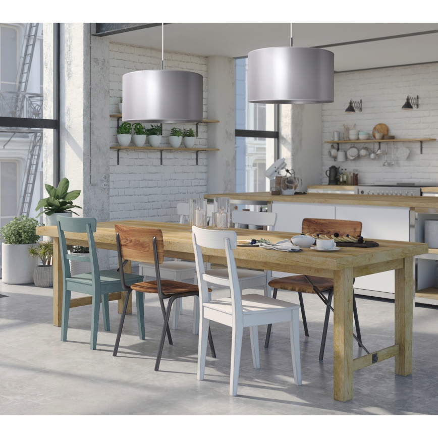 Duolla - Candelabro suspenso CANNES 1xE27/15W/230V diâmetro 45 cm prateado