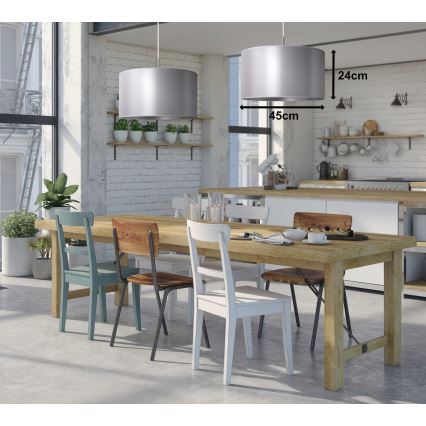 Duolla - Candelabro suspenso CANNES 1xE27/15W/230V diâmetro 45 cm prateado