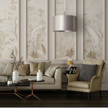 Duolla - Candelabro suspenso CANNES 1xE27/15W/230V diâmetro 45 cm prateado