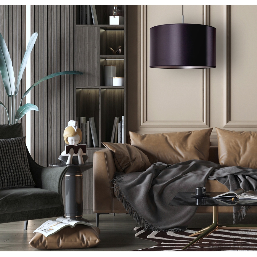 Duolla - Candelabro suspenso CANNES 1xE27/15W/230V diâmetro 45 cm preto/prateado