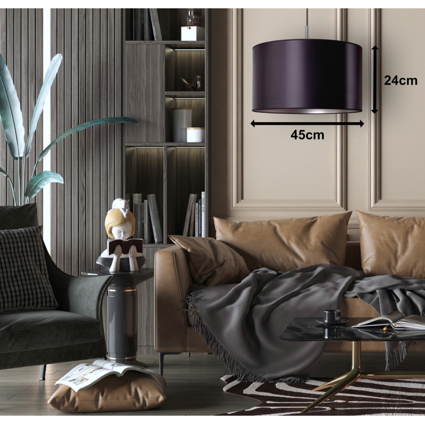 Duolla - Candelabro suspenso CANNES 1xE27/15W/230V diâmetro 45 cm preto/prateado