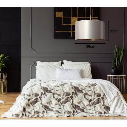 Duolla - Candelabro suspenso CANNES 1xE27/15W/230V diâmetro 50 cm prateado/cobre