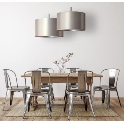 Duolla - Candelabro suspenso CANNES 1xE27/15W/230V diâmetro 50 cm prateado