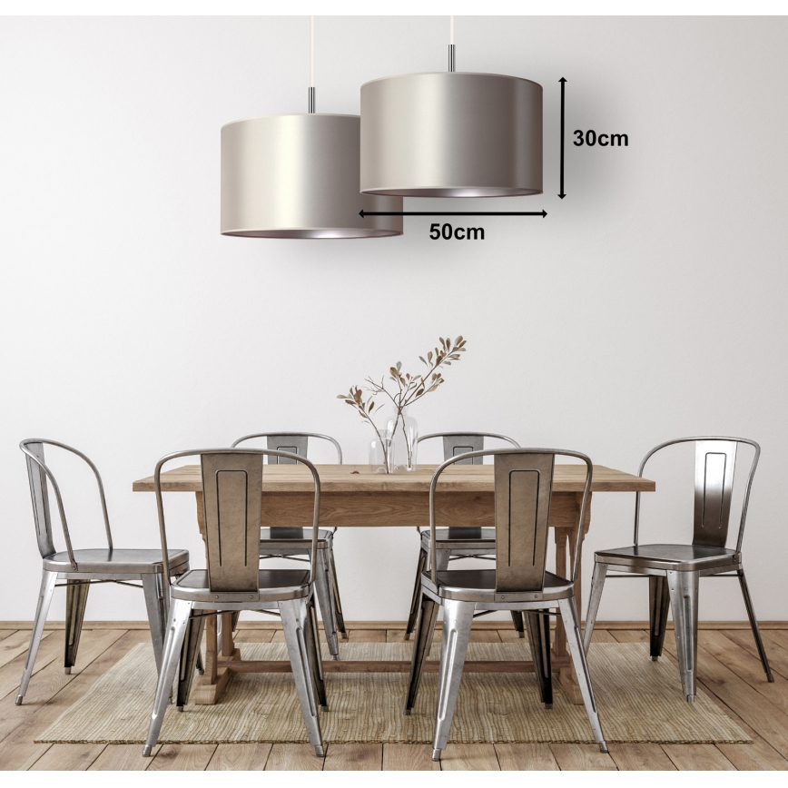 Duolla - Candelabro suspenso CANNES 1xE27/15W/230V diâmetro 50 cm prateado