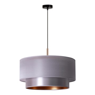 Duolla - Candelabro suspenso NANTES 1xE27/15W/230V diâmetro 45 cm prateado/cobre