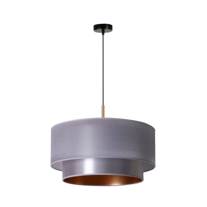 Duolla - Candelabro suspenso NANTES 1xE27/15W/230V diâmetro 45 cm prateado/cobre