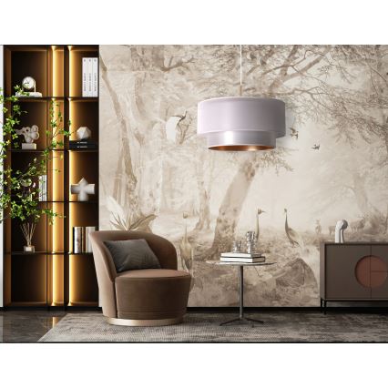 Duolla - Candelabro suspenso NANTES 1xE27/15W/230V diâmetro 45 cm prateado/cobre