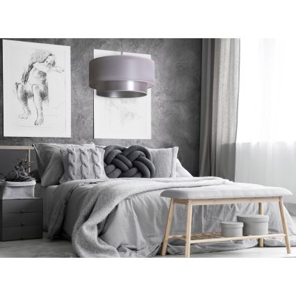 Duolla - Candelabro suspenso NANTES 1xE27/15W/230V diâmetro 45 cm prateado