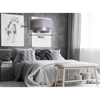 Duolla - Candelabro suspenso NANTES 1xE27/15W/230V diâmetro 45 cm prateado