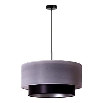 Duolla - Candelabro suspenso NANTES 1xE27/15W/230V diâmetro 45 cm prateado/preto