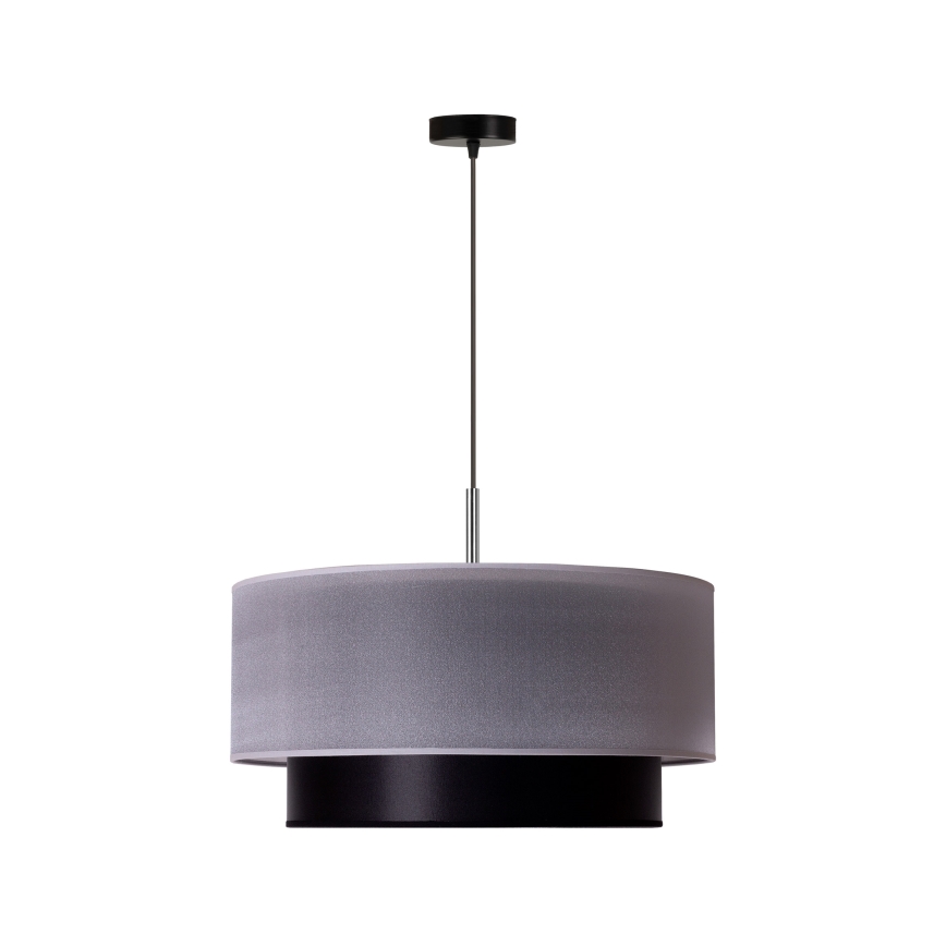 Duolla - Candelabro suspenso NANTES 1xE27/15W/230V diâmetro 45 cm prateado/preto