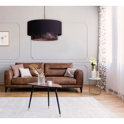 Duolla - Candelabro suspenso NANTES 1xE27/15W/230V diâmetro 45 cm preto/cobre