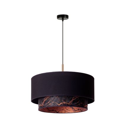 Duolla - Candelabro suspenso NANTES 1xE27/15W/230V diâmetro 45 cm preto/cobre