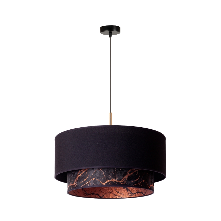 Duolla - Candelabro suspenso NANTES 1xE27/15W/230V diâmetro 45 cm preto/cobre