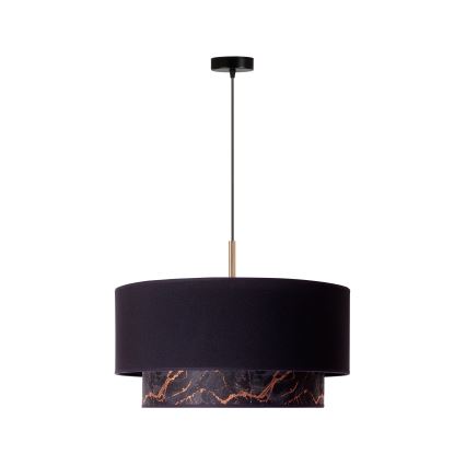 Duolla - Candelabro suspenso NANTES 1xE27/15W/230V diâmetro 45 cm preto/cobre