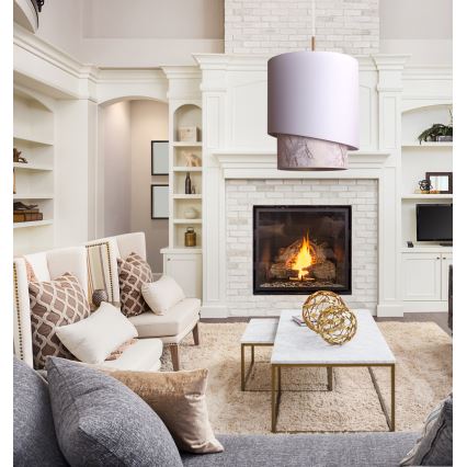 Duolla - Candelabro suspenso PARIS 1xE27/15W/230V diâmetro 40 cm branco/bege