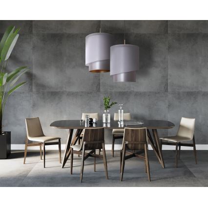 Duolla - Candelabro suspenso PARIS 1xE27/15W/230V diâmetro 40 cm prateado/dourado
